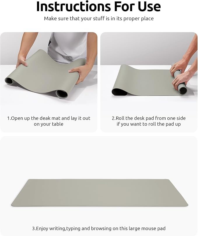 YSAGi Leather Desk Pad Protector, Office Desk Mat, Large Mouse Pad, Non-Slip PU - Image 9