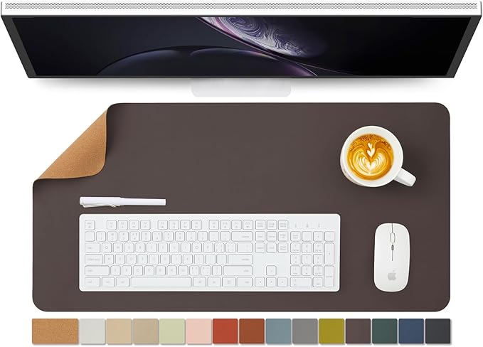 Cork Desk Mat - Dual-Sided Desk Pad by HOMIEAZICOZI