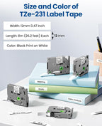 Pillex 10-Pack 12mm 0.47 Laminated White Label Tape Replacement - Image 3