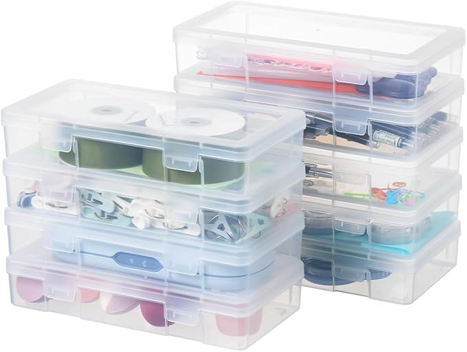novelinks Stackable Plastic Clear Storage Box Containers - Image 2