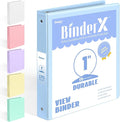 BinderX Extra Durable 3 Ring Binder, Round Ring 1 Inch Binders, Fits 175 Sheets by Sooez