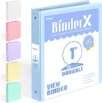 BinderX Extra Durable 3 Ring Binder, Round Ring 1 Inch Binders, Fits 175 Sheets by Sooez