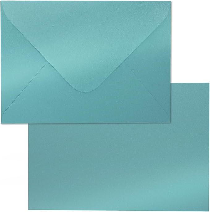 Shimmery Blue Envelope A7-100 PCS Goefun V Flap Invitation Envelopes by Goefun