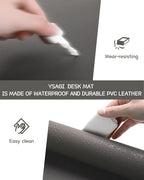 YSAGi Non-Slip Leather Desk Pad, Waterproof Laptop Computer Desk Keyboard Mat - Image 5