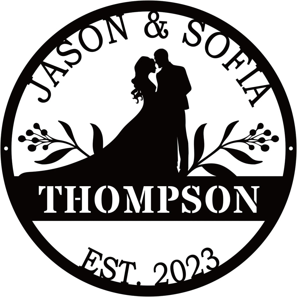 Wedding Couple Sign Metal, Personalized