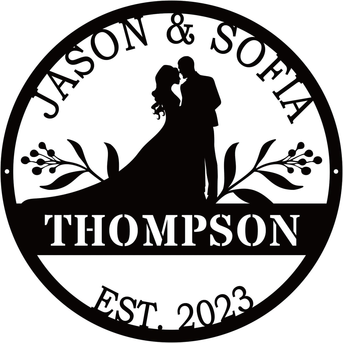Wedding Couple Sign Metal, Personalized