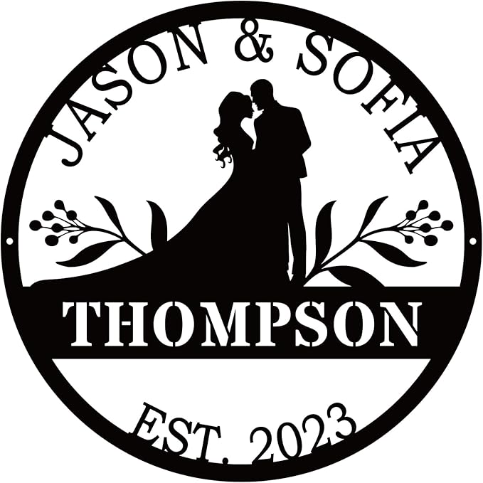 Wedding Couple Sign Metal, Personalized by efcustomgifts