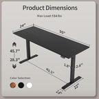 Agilestic Electric Standing Desk, 55 x 24 Inches Height Adjustable Desk - Image 3
