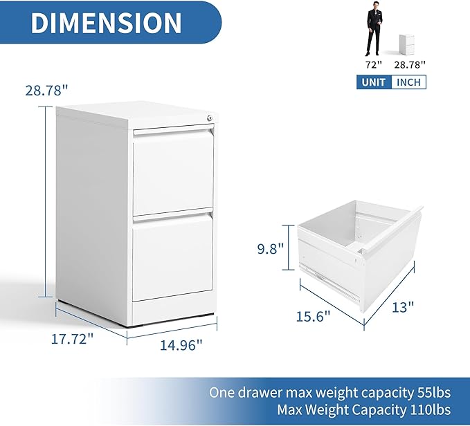 FLIXELIO 2 Drawer File Cabinet - Image 3