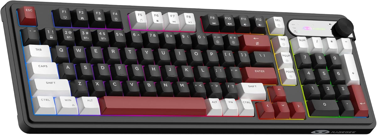 MageGee GK960 Wireless Keyboard, 98 Keys Tri-Mode BT/2.4G/Wired Membrane Gami...