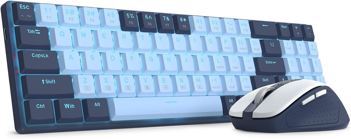 Redragon BS8773 Wireless Keyboard and Mouse Combo, 78 Keys 2.4Ghz Wireless Lo...