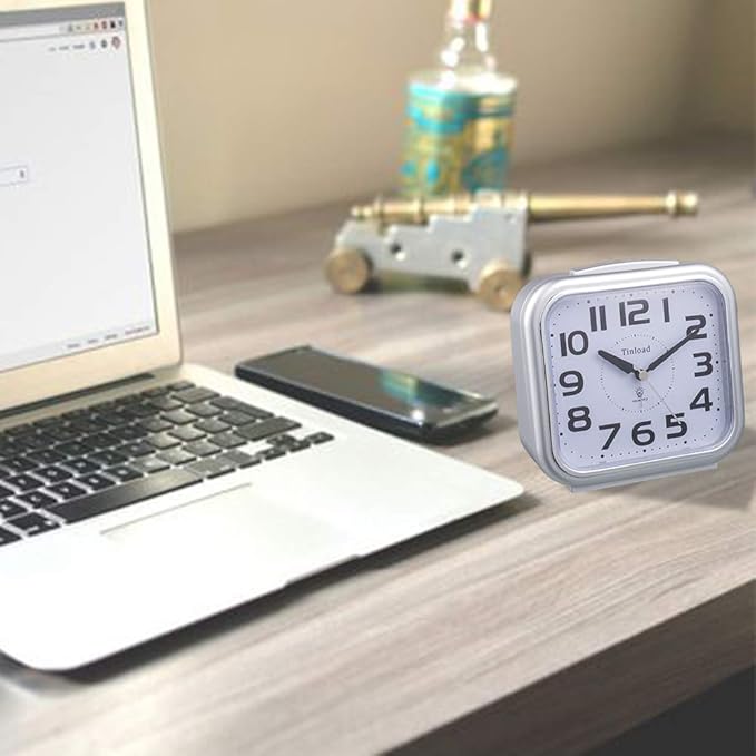 Tinload 5.5" Large Analog Alarm Clock Silent Non Ticking, Gentle Wake, Beep - Image 7