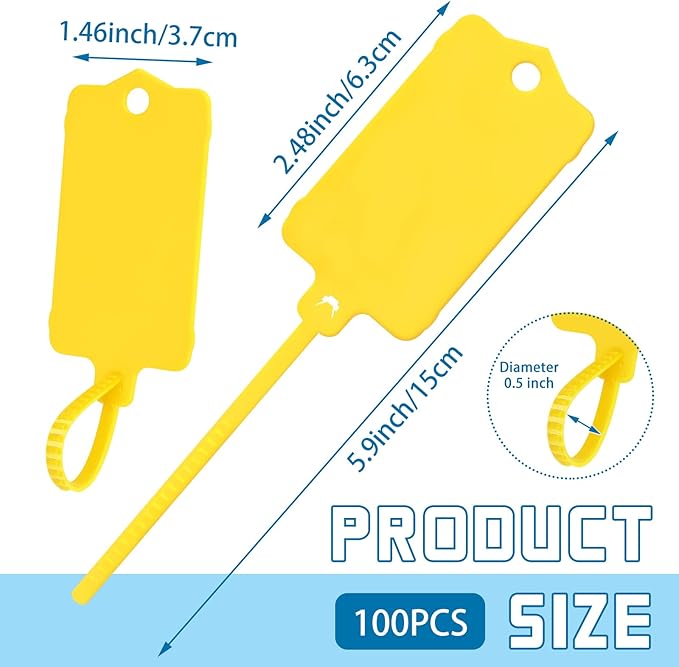 LeonBach 100 PCS Plastic Shipping Tags, 1.46" x 2.48", Waterproof Labels - Image 2