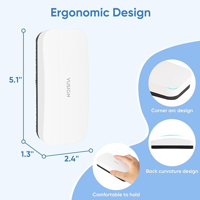 VUSIGN Magnetic Dry Erase White Board Eraser- 2 Pack, Glass Whiteboard Eraser - Image 6