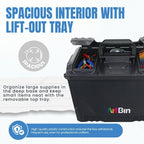artbin sidekick xl carrying case with handle, black, close-up detail