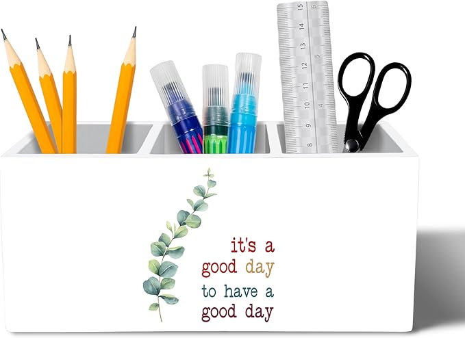YQDEJ Motivational Eucalyptus Leaves Pen Holder by Unknown