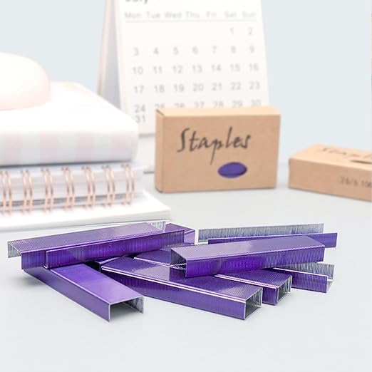 NatSumeBasics 6000 Purple Staples 26/6 Standard Colored Staple - Image 2