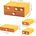 OSteed Spacious Desktop Storage Box, 1 Large 1 Middle & 2 Small Storage Drawers - Image 3