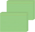 JINMIKEJI Green Ruled Index Cards 5x7 Inch by JINMIKEJI