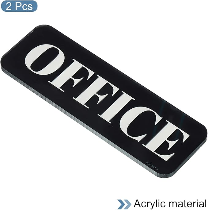 PATIKIL Office Sign, 2 Pack Acrylic 6"x2" Self Adhesive Door Sign Sticker - Image 3