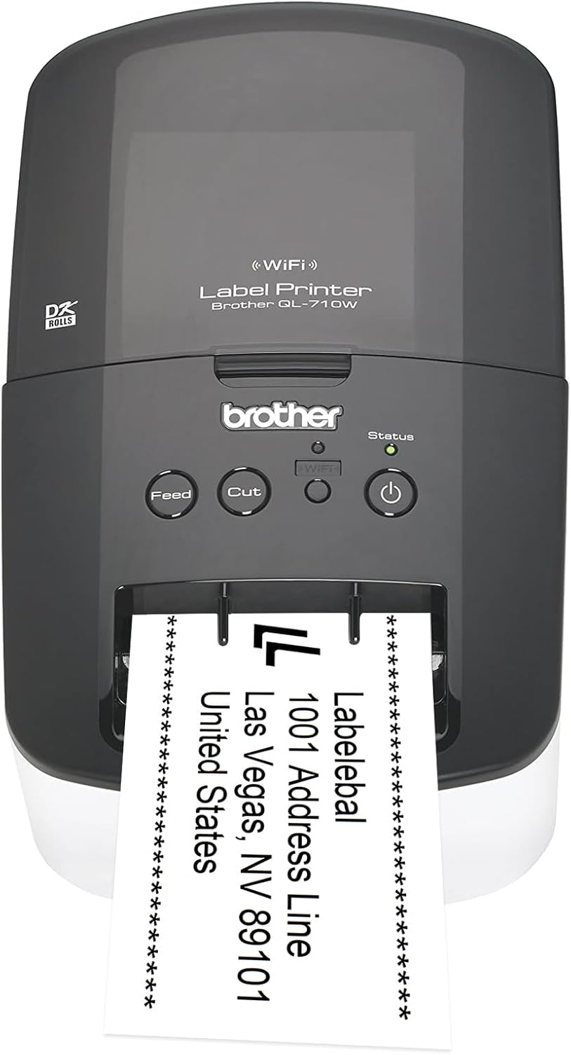 (12 Rolls + 1 Frame,30.48m Per Roll 3-Proof) Labelebal Dk 2-3/7" x 100' Direct Thermal Continuous Length Labels Replacement for DK-2205 Shipping Mailing Postage Compatible for Brother QL Printer
