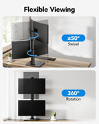 huanuo dual monitor stand for 13 to 34, side view