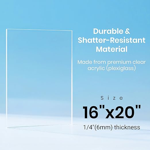 CALPALMY 16x20 Inch Clear Acrylic Sheet - Image 2