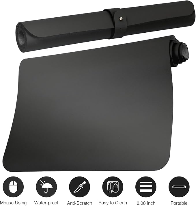 ‎Boutilon Leather Desk Pad Protector, Non-Slip Mouse Pad, Laptop Desk Pad - Image 3