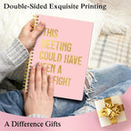 XQLZY This Meeting Could Have Been A Fist Fight Pink Gold Spiral Notebook - Image 6