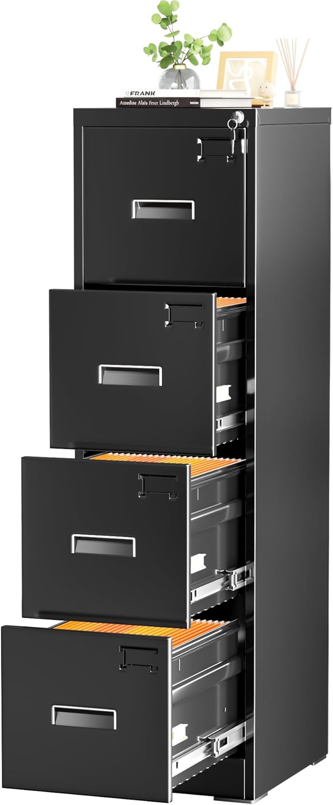 INTERGREAT 4 Drawer Vertical File Cabinet, Tall Lockable Cabinets by INTERGREAT
