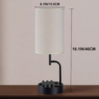 dreamholder table lamp with 3 usb charging ports showing dimensions