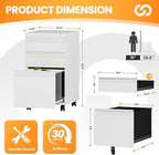AFAIF 3 Drawer Mobile File Cabinet - Image 3