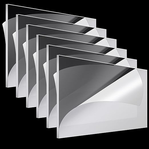 Roowest 6 Pcs 29 x 59 Inch, 1 mm Thick Clear Acrylic Sheets Plastic Panels by Roowest