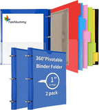 Tashkummy 360° Pivotable Project Organizer Binder, 2 Pack Upgraded 3 Ring Binder by 360%C2%B0PivotableBinderNotebook