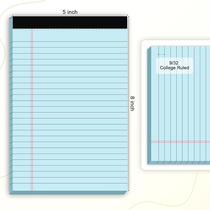 AILZFEI 6pcs Small Note Pad 5x8 College Ruled Blue Legal Pads Paper Notepads 6 - Image 2