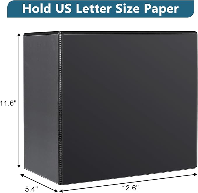 CIXILDTS 5" 3 Ring Binder, Standard 5-Inch Slant-D Ring Binder Fit Letter Size - Image 2