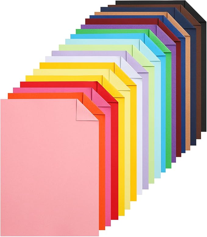 Silunkia 40 Sheets Colored Cardstock A4 Craft Paper, 20 Assorted Colors by Silunkia