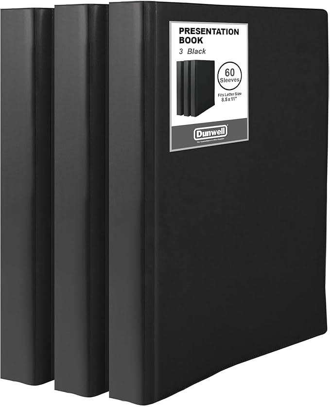 Dunwell Presentation Binder 60-Pocket, Displays 120 Pages, 8.5x11 Portfolio by Dunwell