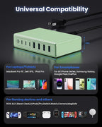 200W USB C Charger Block, GaN IV Charging Station 8 Ports, QC4.0 Fast Charging - Image 3