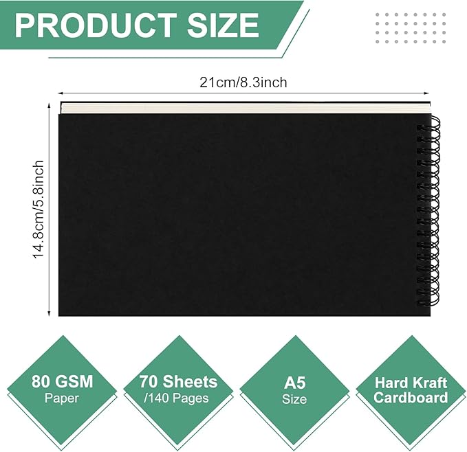 Engrowtic Dot Grid Notebook Top Spiral Notebook A5 Size Bullet Dotted Paper - Image 2