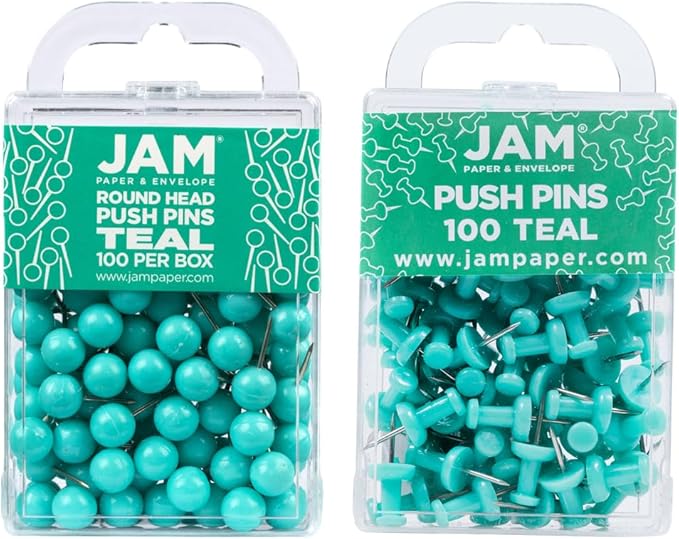 JAM PAPER Colorful Push Pins by JAMPaper