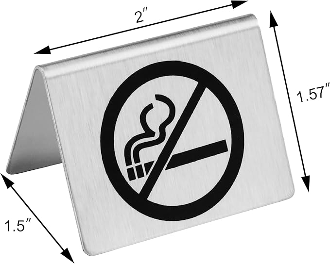 New Star Foodservice Stainless Steel Table Tent Sign, 2 x 1.5-Inch) - Image 2