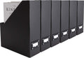 BLU MONACO Foldable Black Magazine File Holder – Set of 6 | Cardboard Desk File