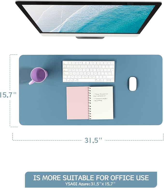 Non-Slip Desk Pad, Waterproof PVC Leather Desk Table Protector, Ultra Thin - Image 2