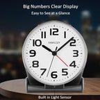 FAMICOZY Automatically Backlighted Alarm Clock, Silent No Ticking - Image 3