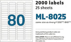 MACO Laser/Ink Jet White Return Address Labels, 1/2" x 1-3/4", 80 per Sheet - Image 6