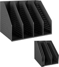 SAYEEC Collapsible Magazine Holder Plastic Desktop 4 Compartment File Rack by SAYEEC