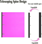 INFUN Telescoping 3 Ring Binder, Portable Plastic 0.75 inch 3 Ring Binder - Image 2