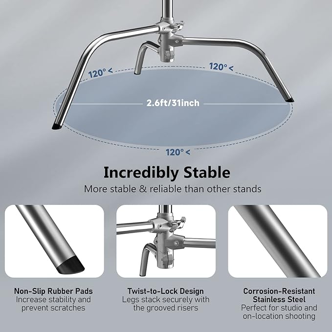 2 Pack Photography C Stand - Image 7