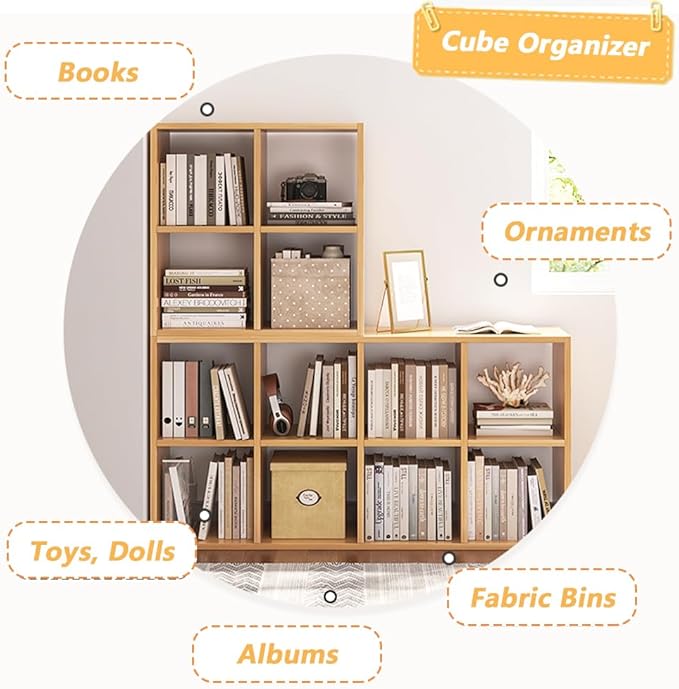NELYE 8 Cube Organizer Bookcase - Image 4